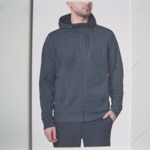 Mondetta Men's Outdoor Project Full Zip Adjustable Hooded Active Jacket, grey XL